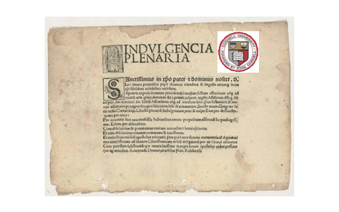 Cornell University to Sell Indulgences